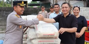 Kapolres Langkat Salurkan Bantuan Material untuk Pembangunan Gereja 