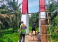 Satgas Gulbencal Kodam I/BB Perbaiki Jembatan Gantung Penghubung Desa Sisalean dan Jorang Balanga