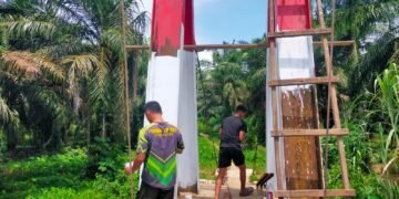Satgas Gulbencal Kodam I/BB Perbaiki Jembatan Gantung Penghubung Desa Sisalean dan Jorang Balanga