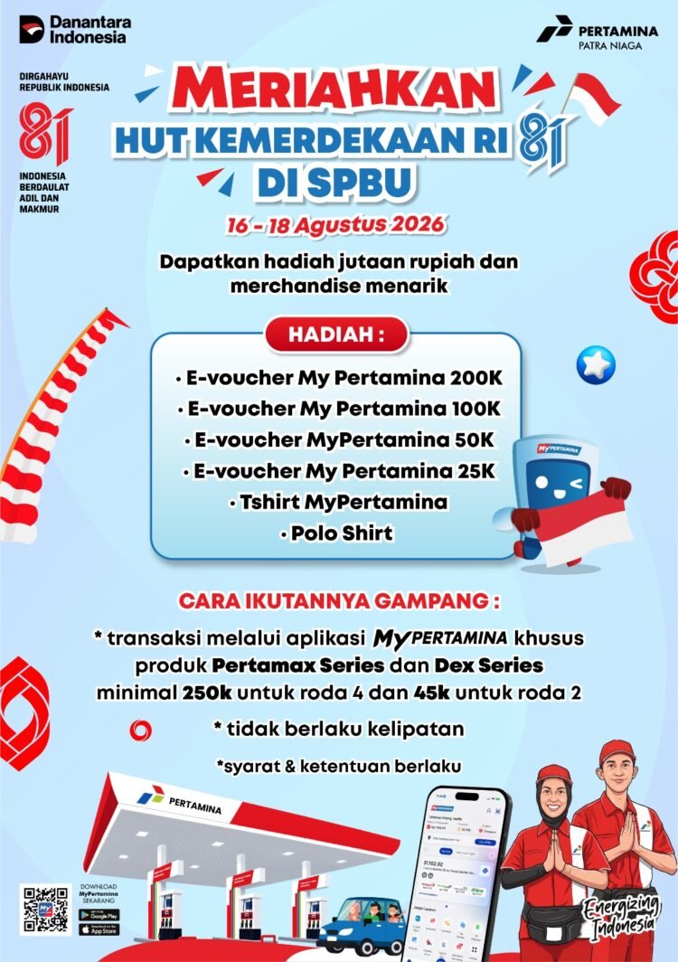 Pertamina Patra Niaga Regional Sumbagut Semarakkan HUT ke-81 Republik Indonesia Melalui MyPertamina Berbagi Hadiah Kemerdekaan di 24 SPBU