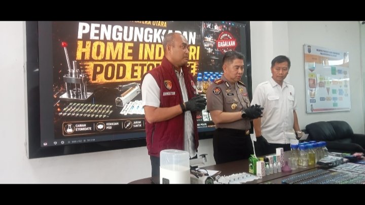 Polda Sumut Ungkap Home Industri Vape Getar di Sunggal