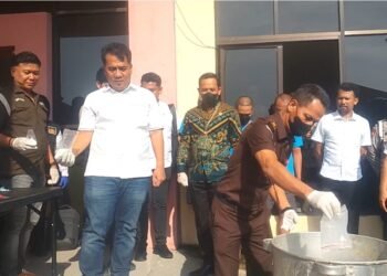 Polresta Deli Serdang Musnahkan Barang Bukti 1,2 Kg Sabu