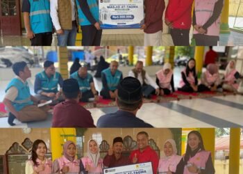 Hadir untuk Masyarakat, PLN Indonesia Power Bantu Perbaikan Plafon Aula Masjid AT-Taqwa Desa Paya Tampak