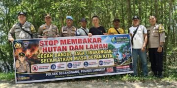 Cegah Karhutla Sejak Dini, Polsek Secanggang Ajak Warga Stop Bakar Sampah Sembarangan