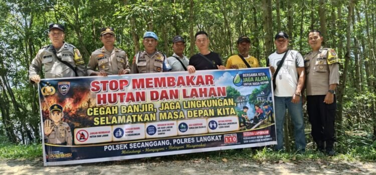 Cegah Karhutla Sejak Dini, Polsek Secanggang Ajak Warga Stop Bakar Sampah Sembarangan
