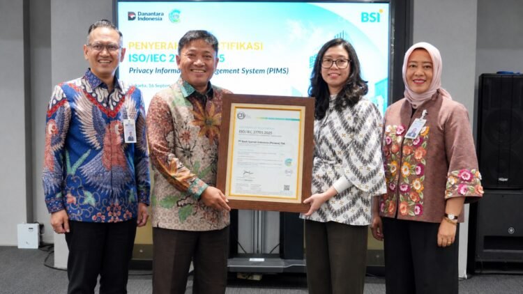 Utamakan Privasi Nasabah, BSI Raih Pengakuan Global untuk Sistem Keamanan Data Lewat Sertifikasi ISO 27701:2025