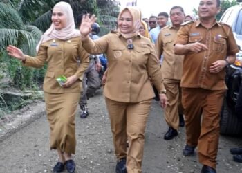 Tinjau Perbaikan Jalan Secanggang, Tiorita Dorong Kelancaran Ekonomi Warga