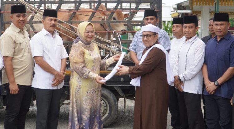 Plt. Bupati Langkat Tiorita Serahkan Bantuan Haul ke-103 Syekh Abdul Wahab Rokan