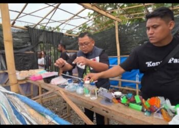 Tim Gabungan Gerebek Sarang Narkoba Serbajadi, 6 Barak Dibumihanguskan
