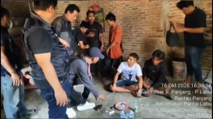 Gerebek Sarang Narkoba Rantau Panjang Polresta Deli Serdang Cuma Amankan 6 Pemakai, Bandarnya?