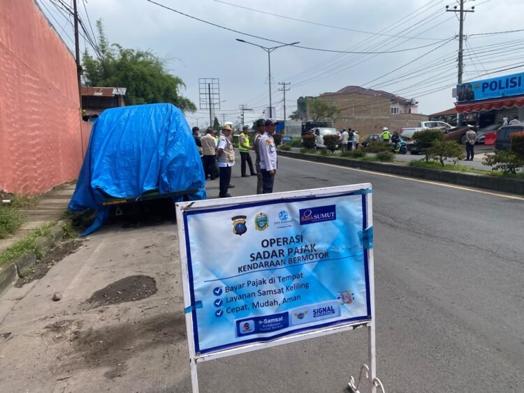 Satlantas Polres Karo Gelar Razia Gabungan Operasi Sadar Pajak Kendaraan Bermotor